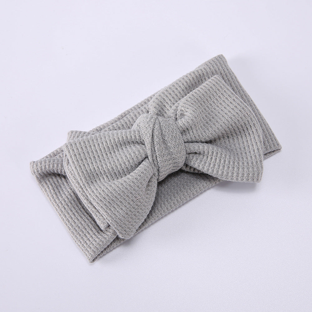 Baby Oversized Bow Children's Waffle Knit Knotted Headband Fontanelle Hair Accessories