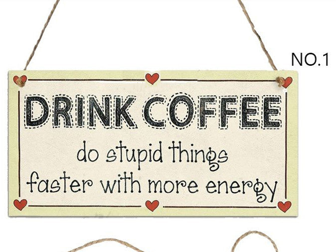 Coffee Signboard Wooden Hanging Sign