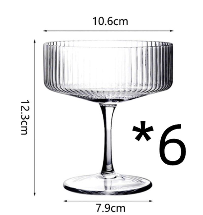 Light Luxury Vertical Striped Cocktail Glass