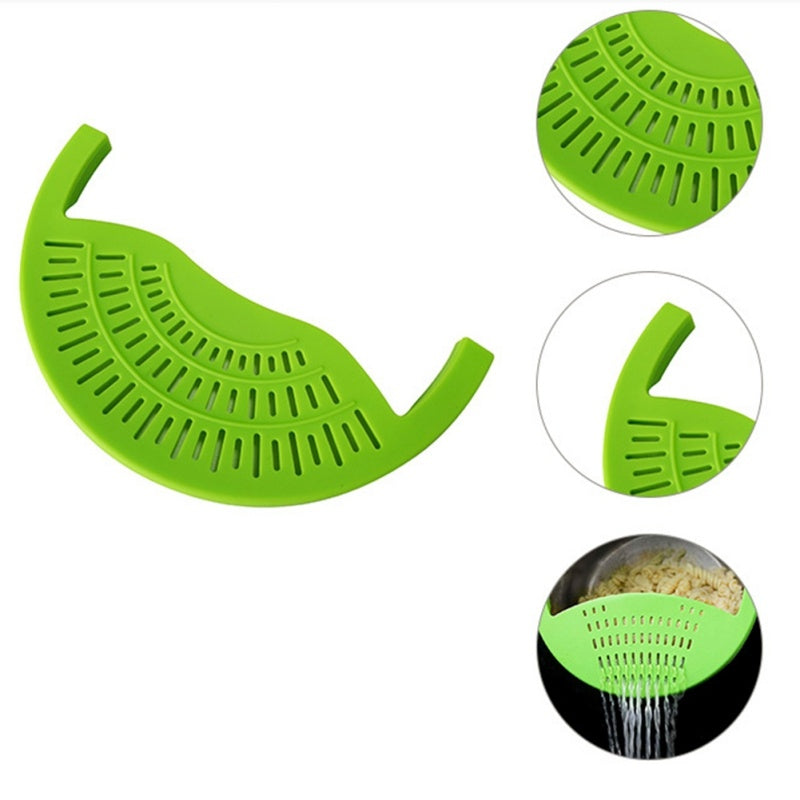 Food Oil Drainer Silicone Pot Pan Bowl Funnel Strainer