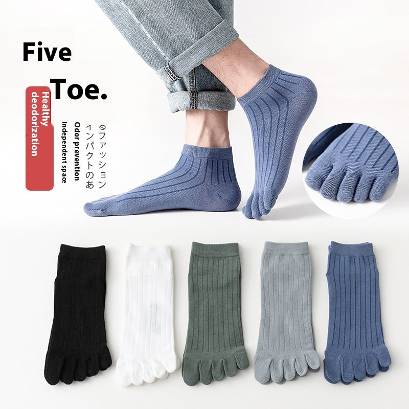 Toe Socks Men's Thin Moisture Wicking Breathable Ankle Socks