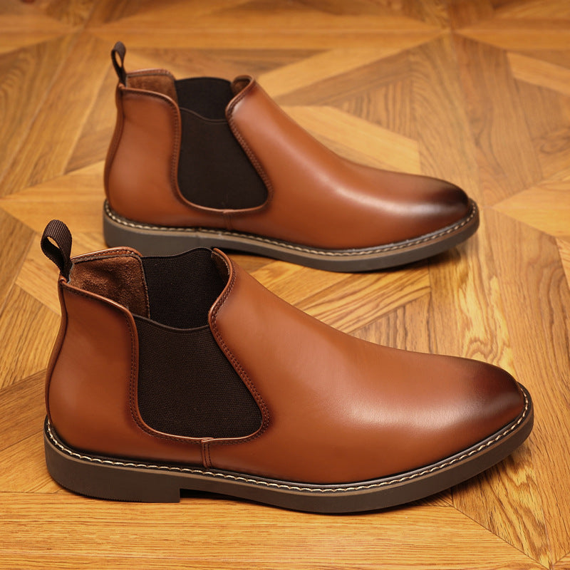 Formal Pointed-toe Leather Boots