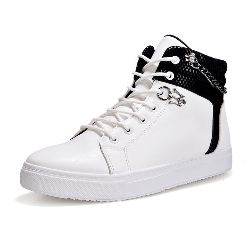 Chain canvas shoes high-top casual sneakers