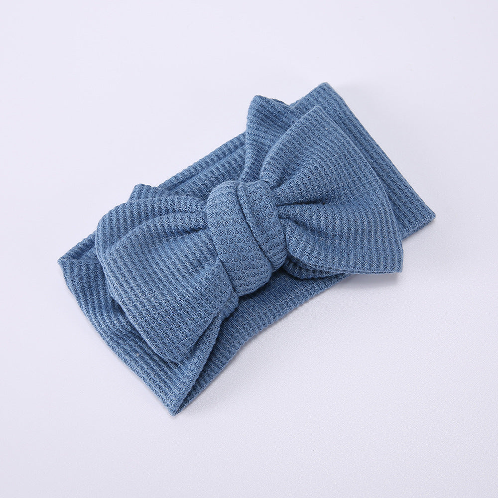 Baby Oversized Bow Children's Waffle Knit Knotted Headband Fontanelle Hair Accessories