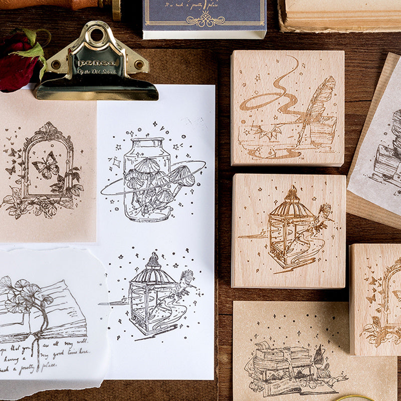 Craft wooden rubber stamp