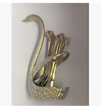 Cutlery set creative swan feather seat decoration daily stainless steel fruit fork