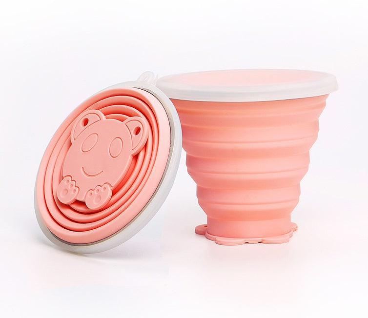 New silicone folding cup Travel silicone mouthwash cup Outdoor creative water cup Ultra-thin silicone cover