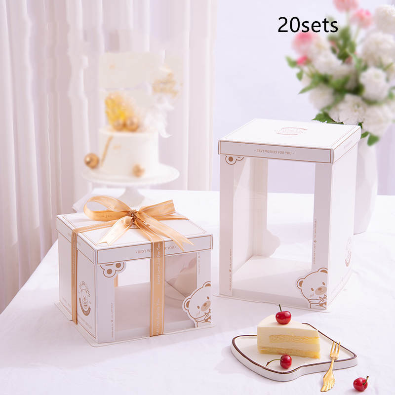 Birthday Cake Box Packaging Heightened Portable Transparent