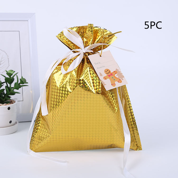 Christmas Gift Wrapping Bag Drawstring Decoration