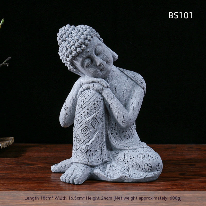 Resin Zen Buddha Statue Flower Pot Courtyard Landscape Balcony Layout Garden Decoration