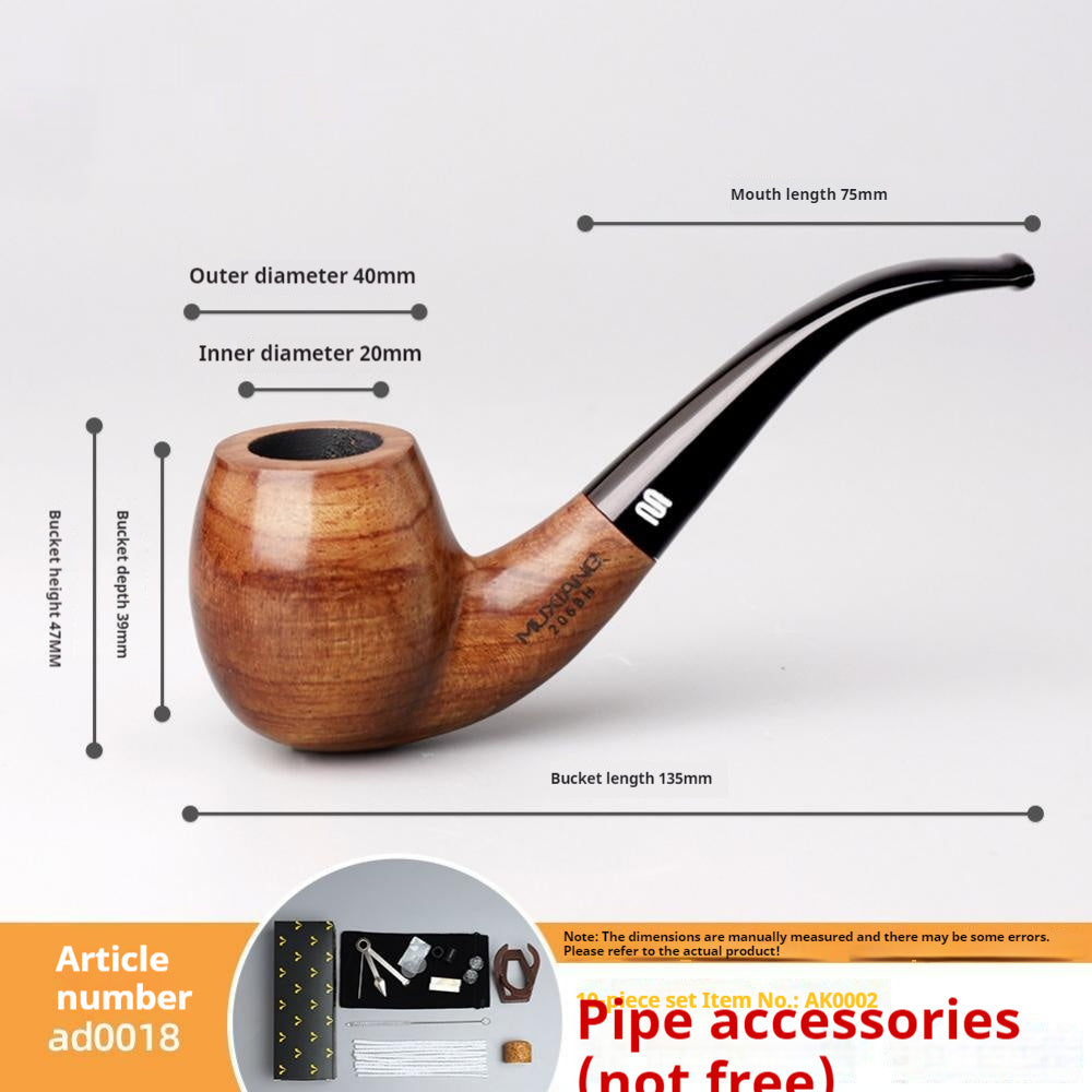 Costustoot Huanghua Pear Wood Pipe Wooden Hand Bucket Wooden Tobacco Pipe