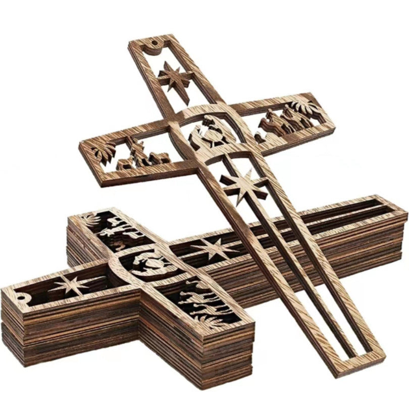 Creative Cross Pendant Wooden Craftwork