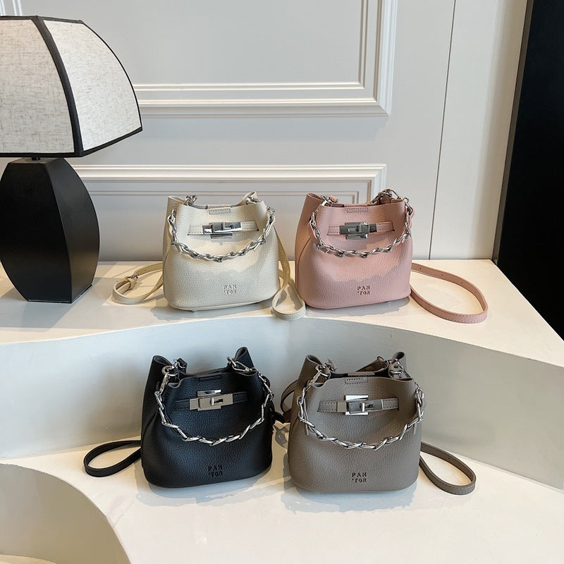 Shoulder Retro Soft Leather PU Leisure Bucket Bag