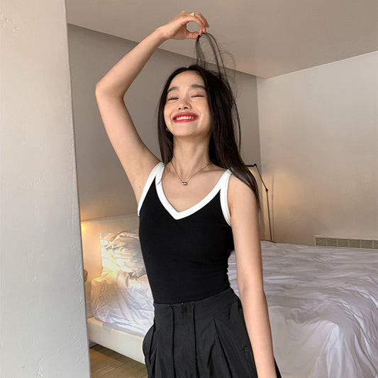 Spring New Cotton Padded Strap Vest