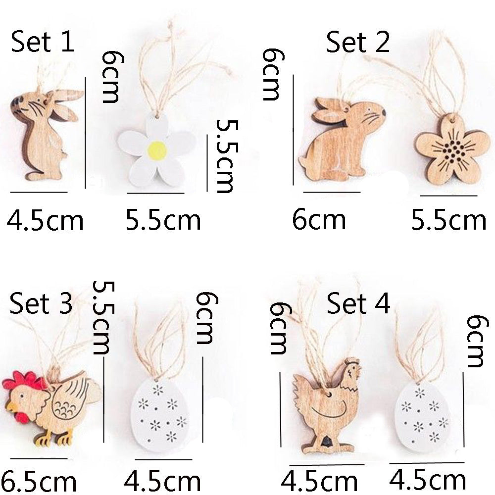 Easter Wooden Decorative Pendant Decorations