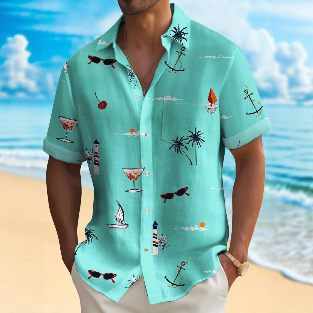 Men's Fashion Hawaiian Digital Printing Shirt