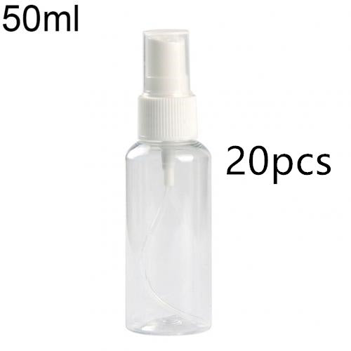 Clear plastic spray bottle