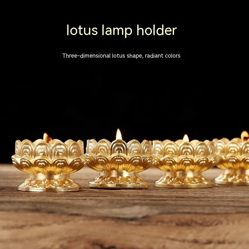 Alloy Lotus Butter Lamp Holder All Metal High Temperature Resistance