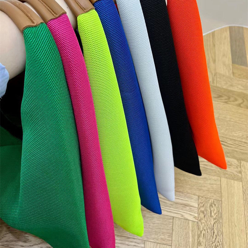 Colorful Paneled Mesh Hollow Handheld One-shoulder Underarm Bag