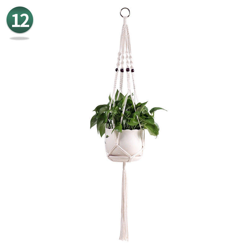 Handmade Woven Flower Pot Net Pocket Hanging Gardening