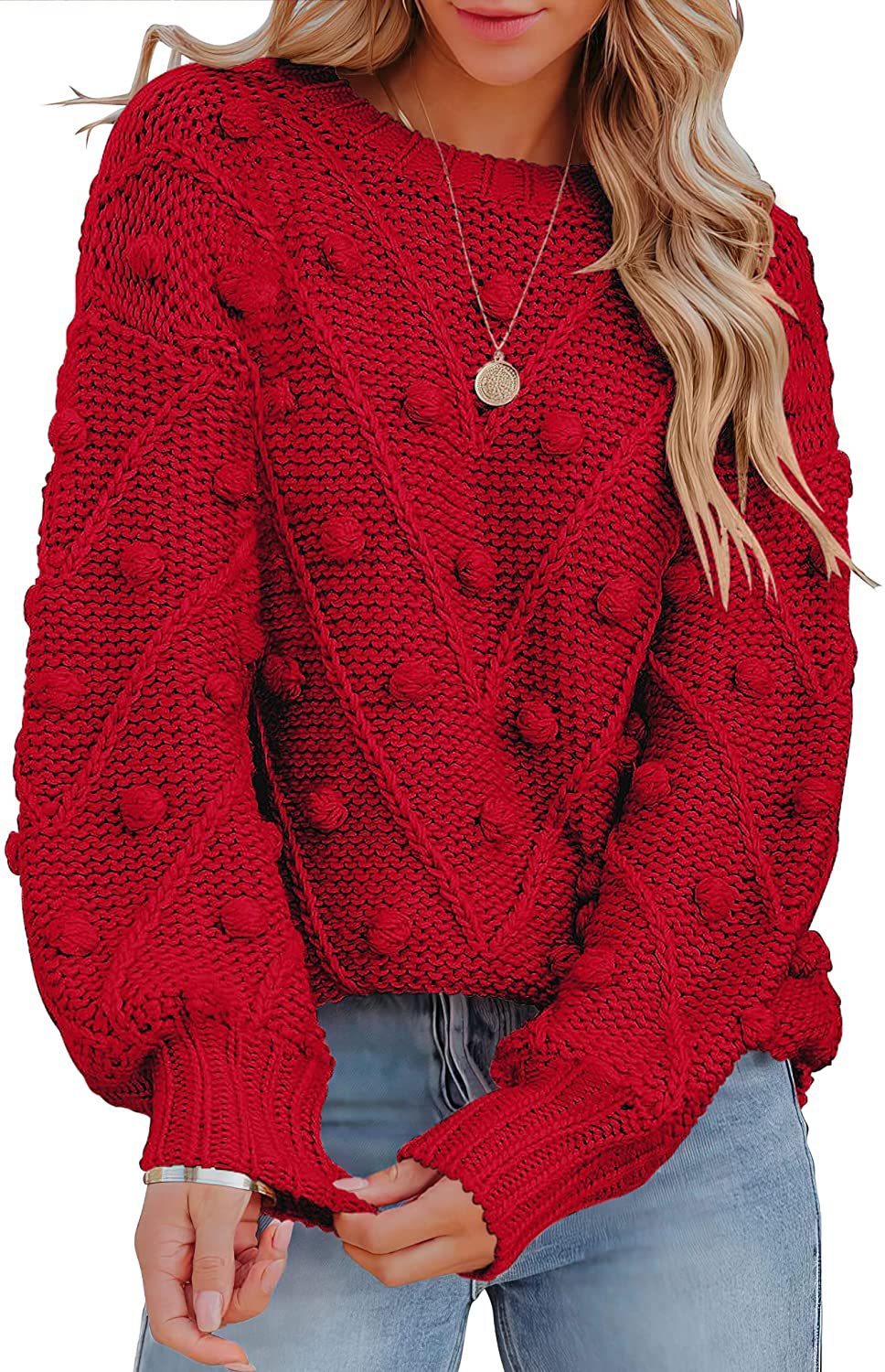 Wool Ball Sweater Loose Long Sleeve Pullover