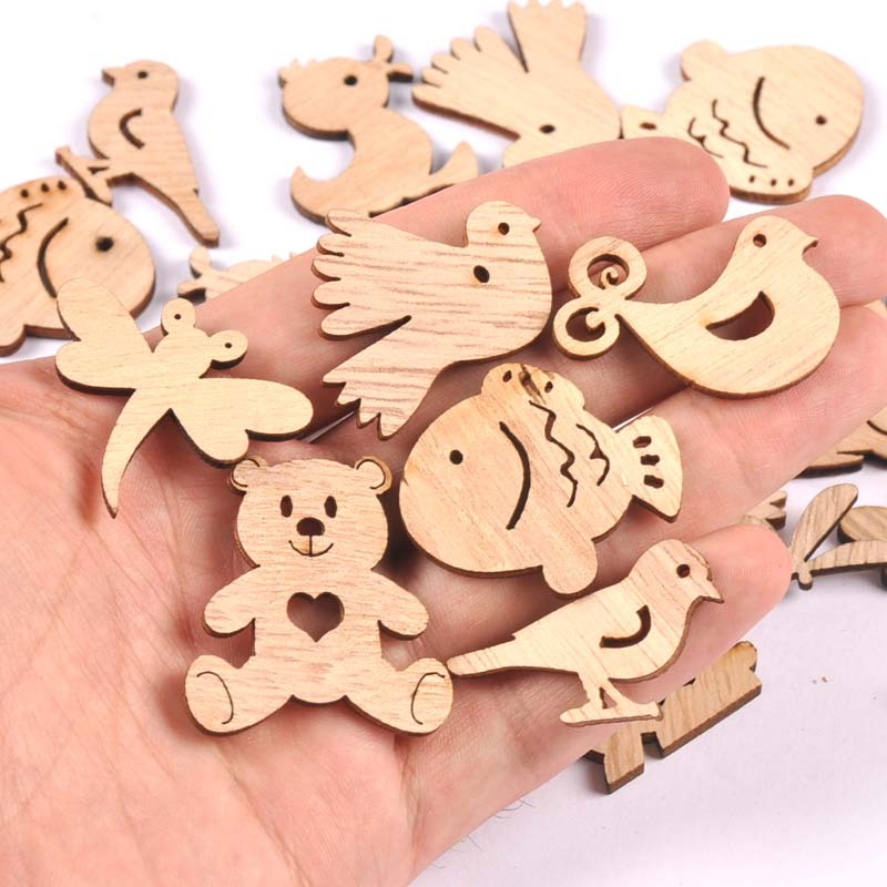 Decorative Accessories Halloween Butterfly Pattern Wood Chip Handmade