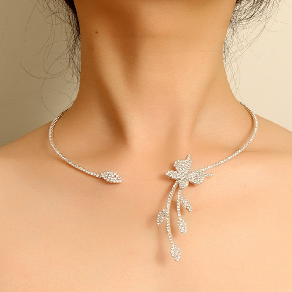 Rhinestone Butterfly Collar Simple Design