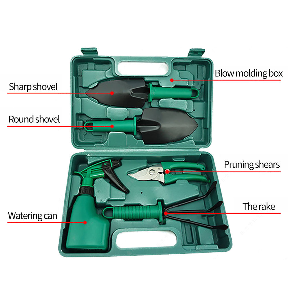 Five-piece Garden Tool Plastic Box Plastic Garden Tool Set