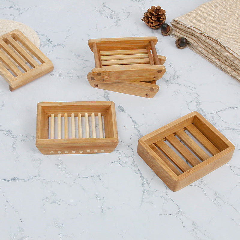 Bamboo and wood drain soap box soap dish