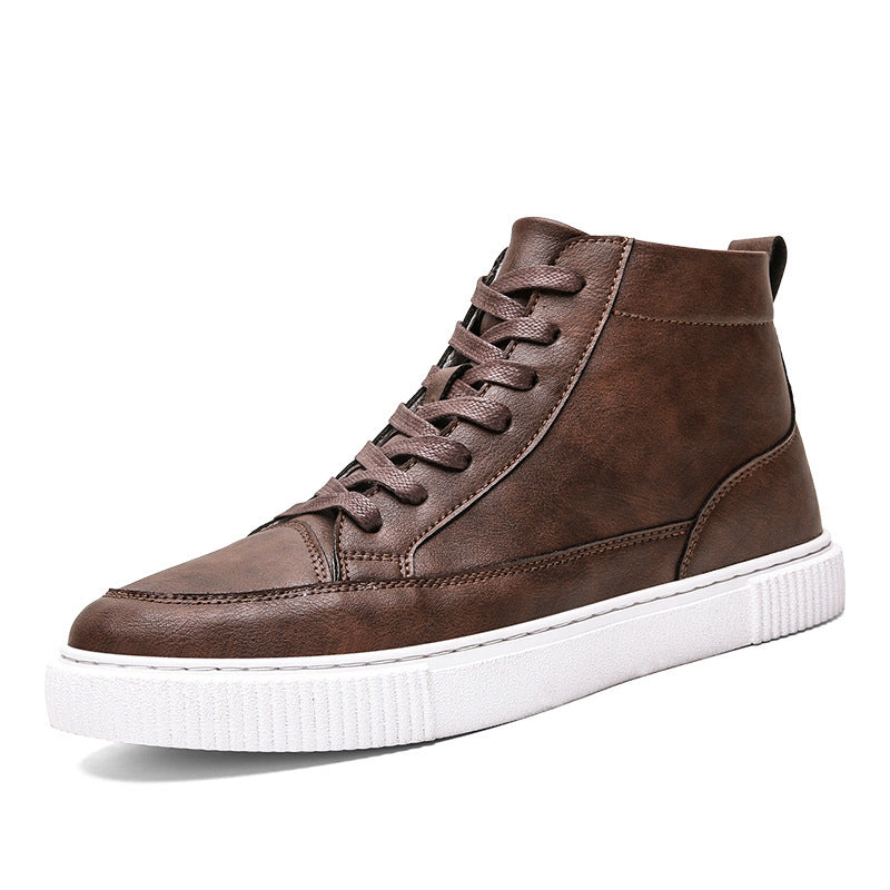 High-top Sneakers Korean Casual Leather Shoes