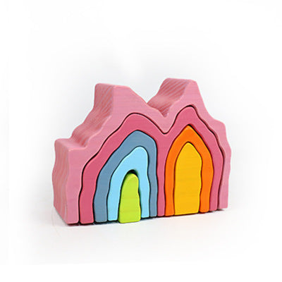 Children's solid wood rainbow blocks