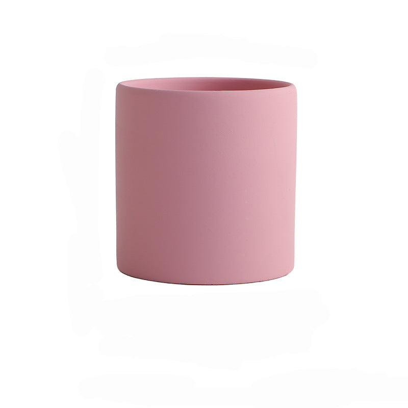 Ceramic Flowerpot With Straight Tube And Tray