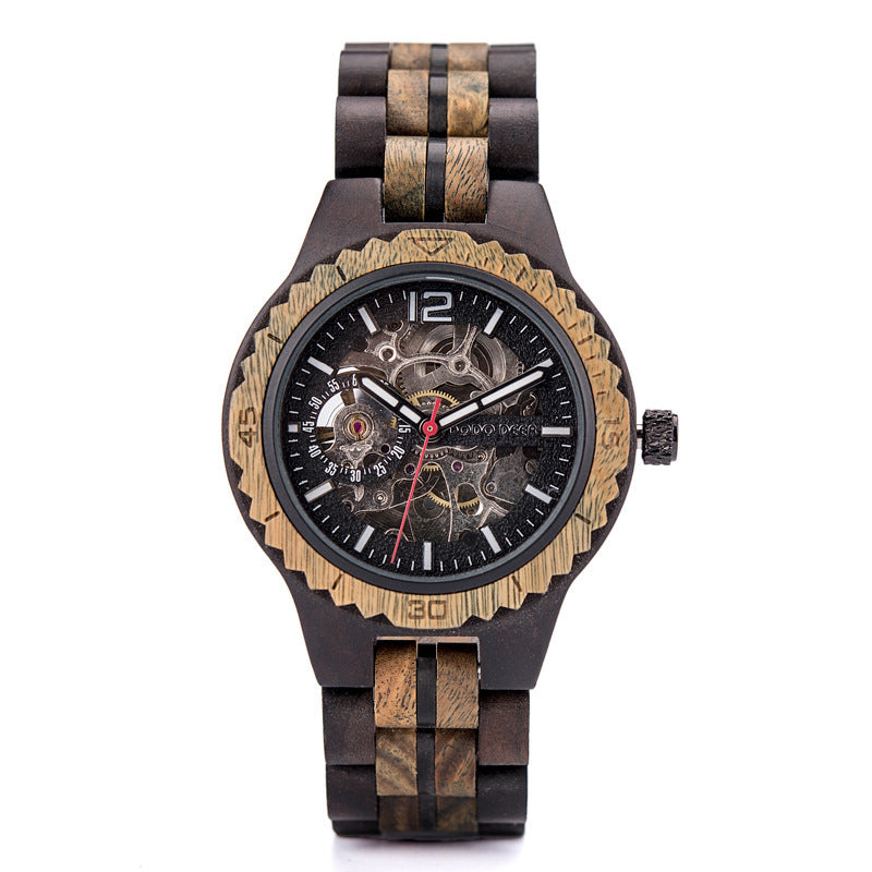 New mechanical wooden watch