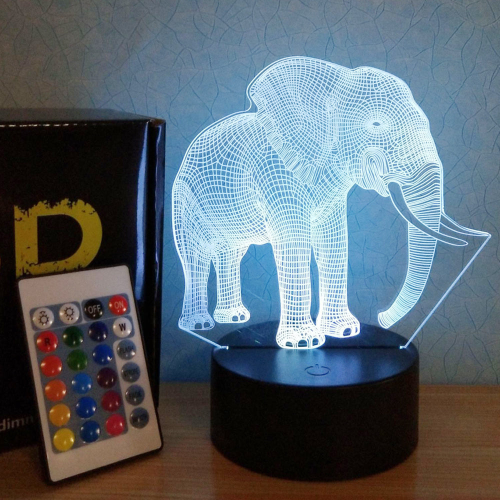 New Elephant Colorful 3D Touch Visual Light