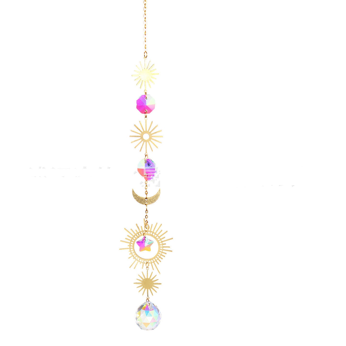 Moon Star Sun Catcher Garden Crystal Wind Chime