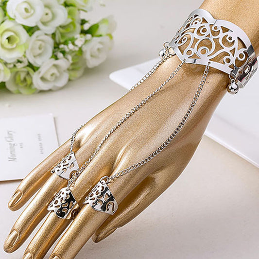 Women's Fashion Plating Bracelet Ring Set