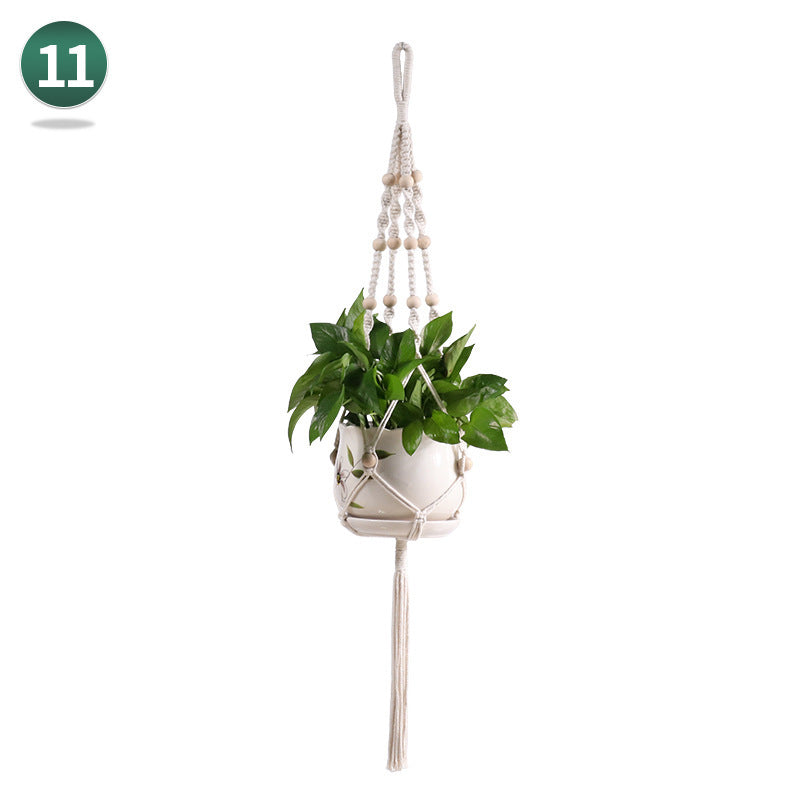 Handmade Woven Flower Pot Net Pocket Hanging Gardening