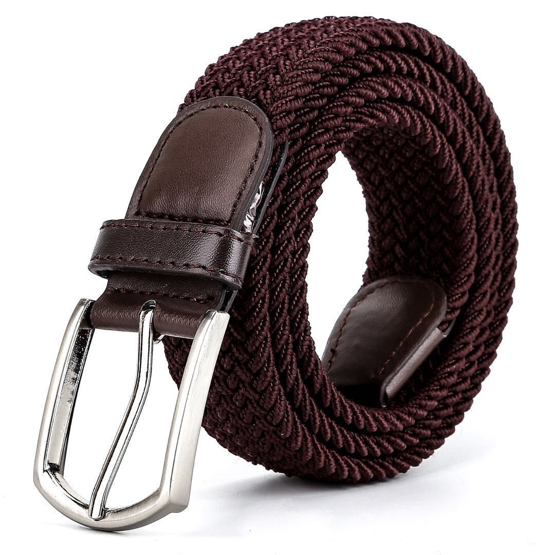 Men's Casual Stretch Woven Leather Belt