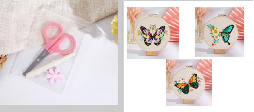 Butterfly Diy Manual Embroidery Material Bag