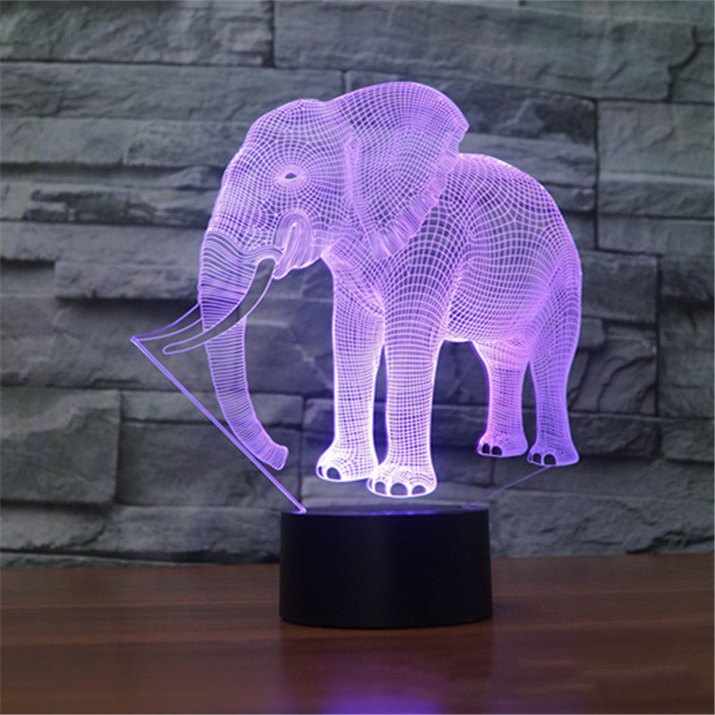 New Elephant Colorful 3D Touch Visual Light