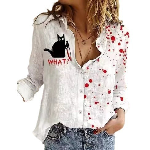 Women's Printed Casual Long Sleeve Shirt