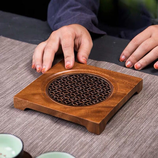 Walnut Teapot Mat Household Pot Holder Coaster Tea Mat