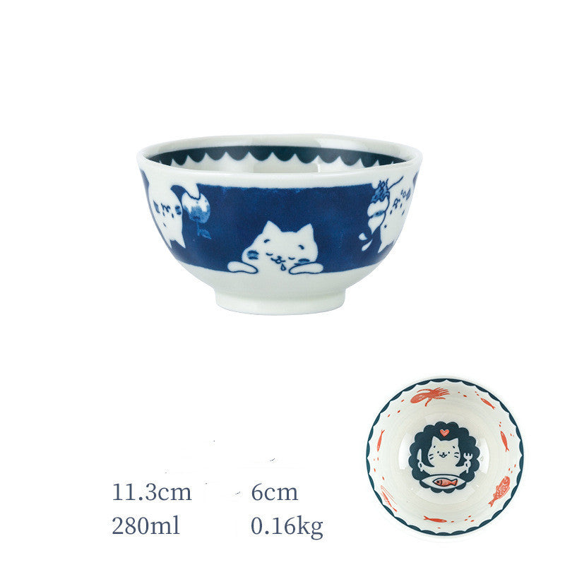 Fashion Tao Quju Cartoon Cute Dinner Plate Dish Cat Pattern