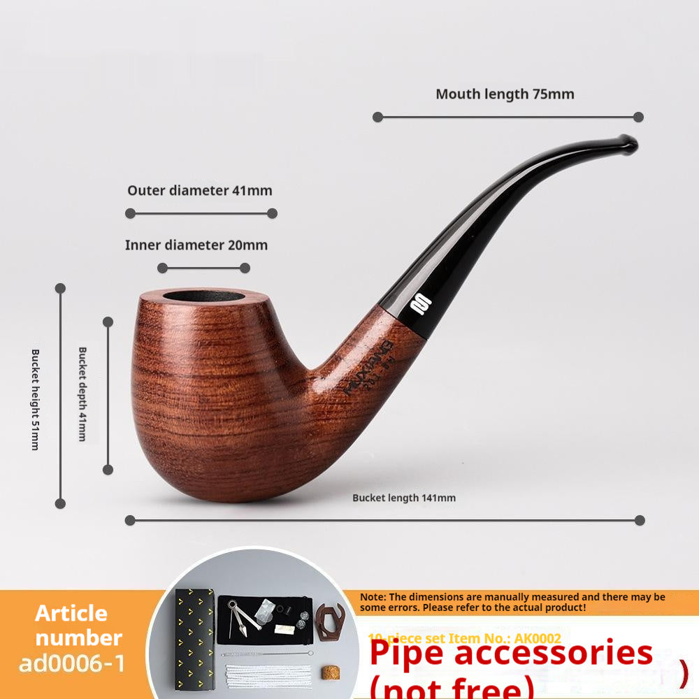 Costustoot Huanghua Pear Wood Pipe Wooden Hand Bucket Wooden Tobacco Pipe