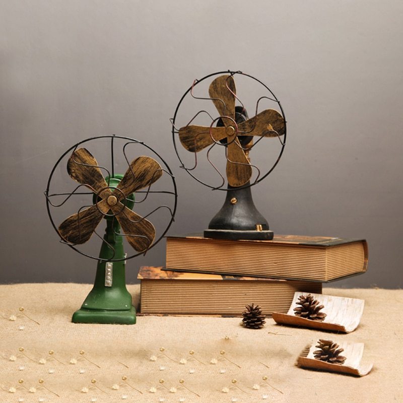 European style electric fan resin ornament