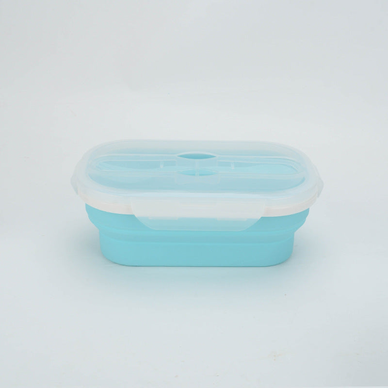 Portable foldable silicone lunch box