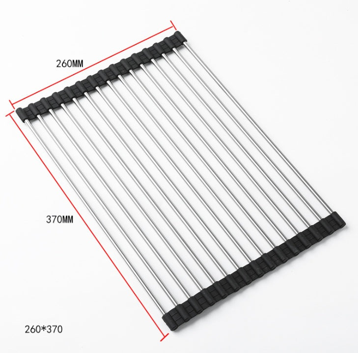 Stainless Steel Silicone Collapsible Drain Rack