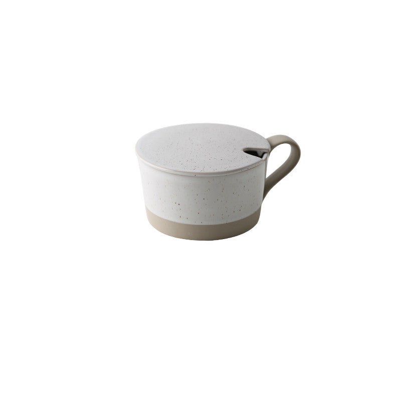 Microwaveable Japanese Stoneware Large Spoon Breakfast Mug