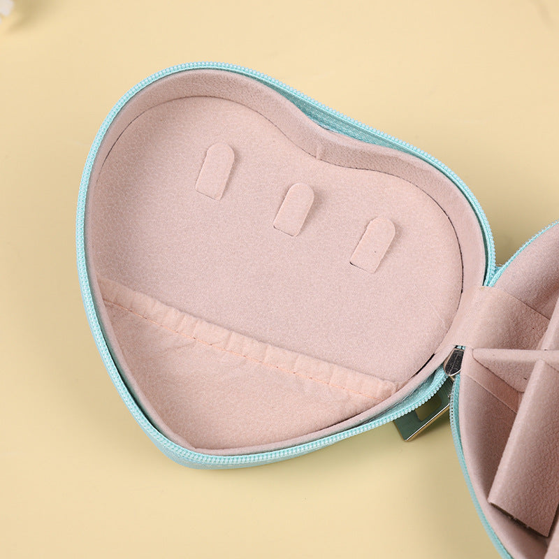 Heart-shaped Portable Travel Jewelry Storage Box