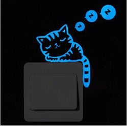 Blue Luminous cartoon switch sticker